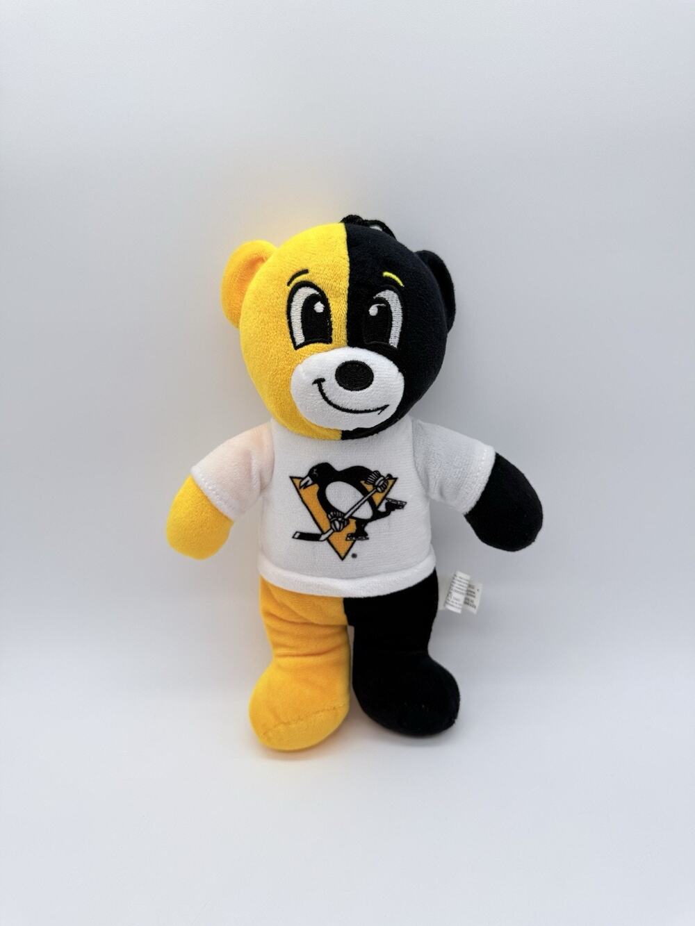 Pittsburgh Penguins Teddy Bear Good Stuff Plush Black Gold NHL White Shirt 10"